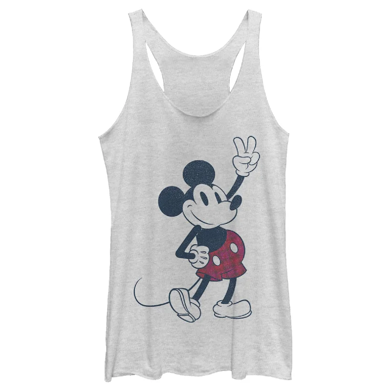 Women's Mickey & Friends Plaid Mickey Mouse Retro Racerback Tank Top cute tank top