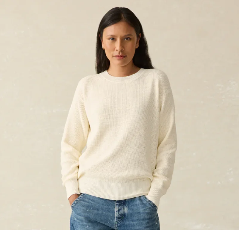 Sunwashed Crewneck Sweater Cashmere Blend Cotton Blend Poly Blend