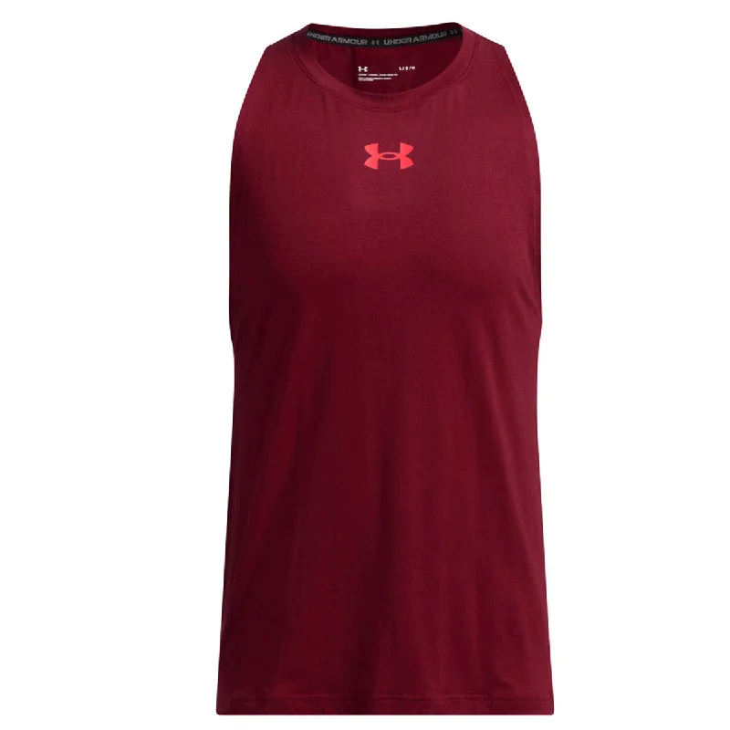 Under Armour Baseline Cotton Tank Top - Mens - Cardinal/Racer Red glitter tank top
