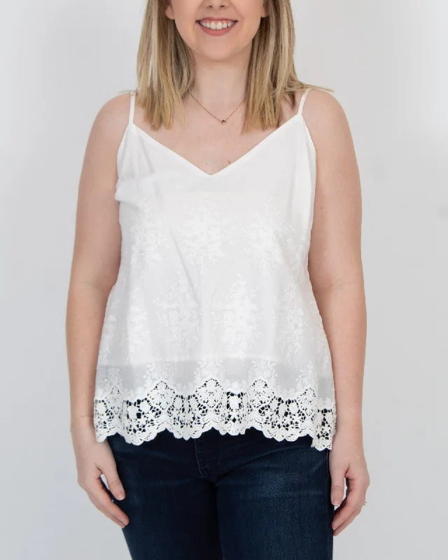 V Neck Embroidered Tank essential tank top