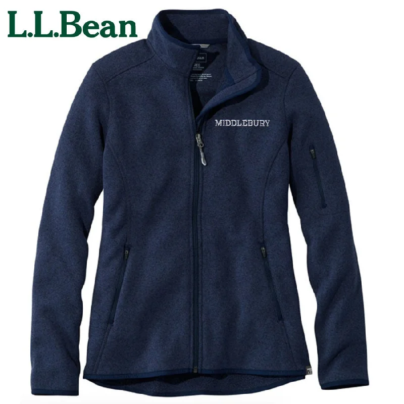 Women's Middlebury Sweater Fleece Jacket Real Fur Shearling Chenille