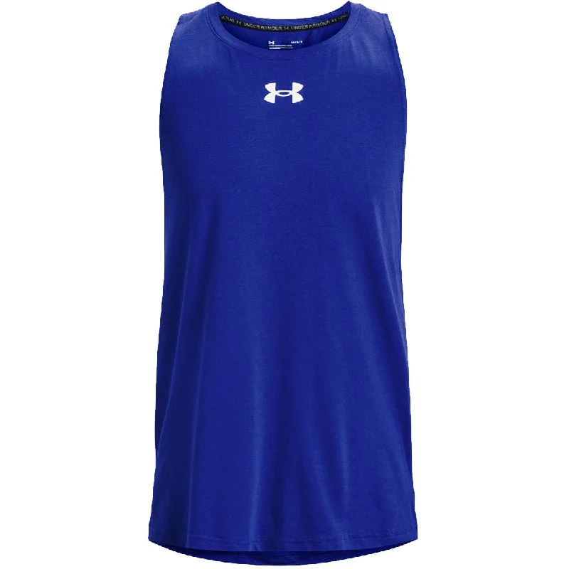 Under Armour Baseline Cotton Tank Top - Mens - Royal/White chic tank top