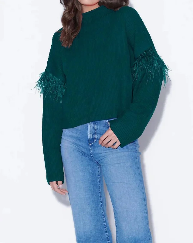 Tora Sweater In Green Cotton Fabric Linen Fabric Terry Fabric