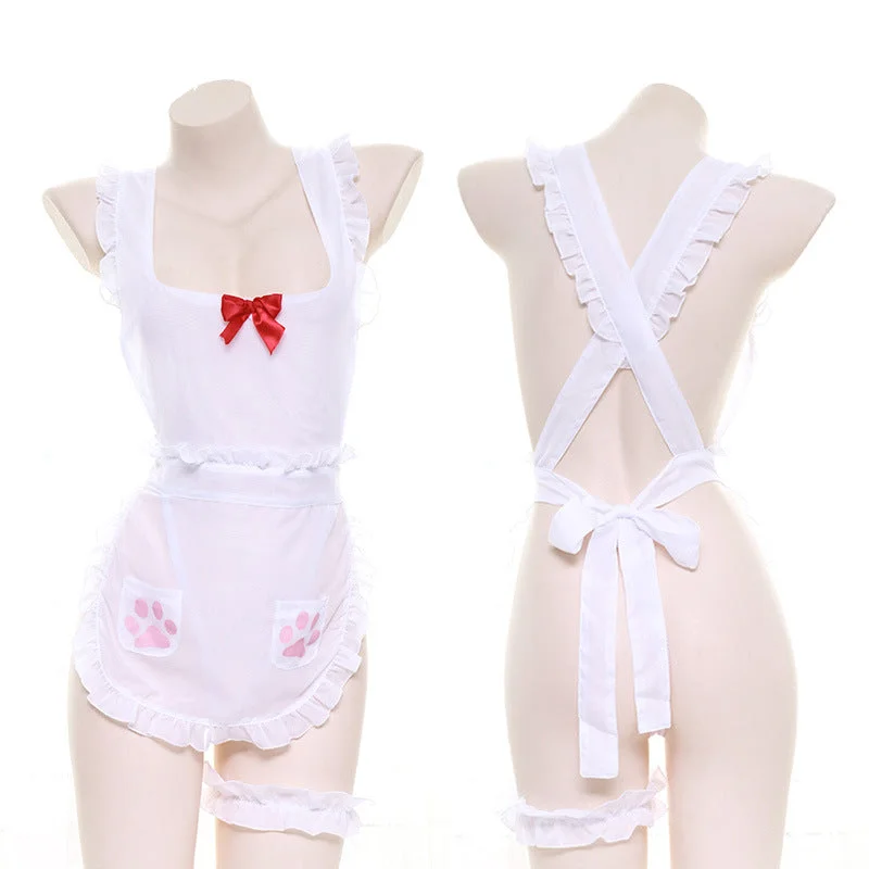 Japanese two-dimensional sexy cat cat claw maid skirt leather skirt modern