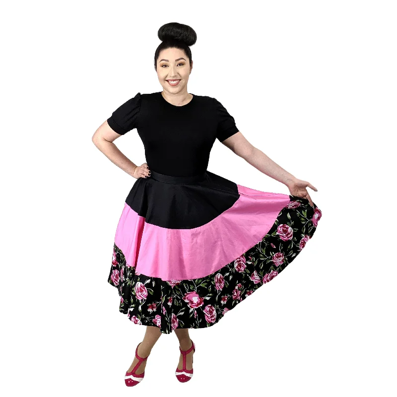 GGR Roses Block Print Skirt modal blend skirt