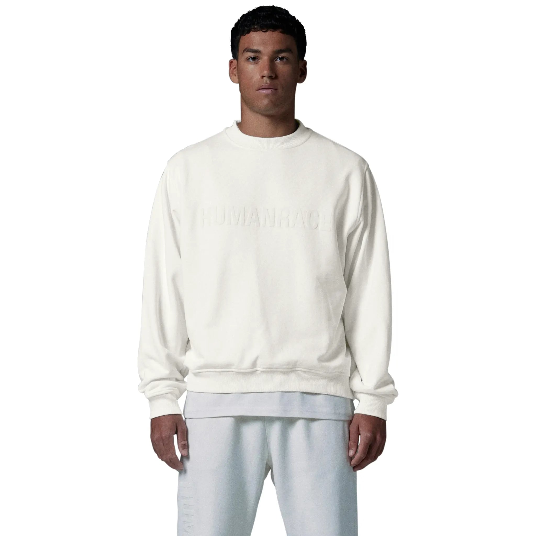 Human Race Planet Bone White Sweatshirt Hoodie with Thumb Holes Functional Cozy