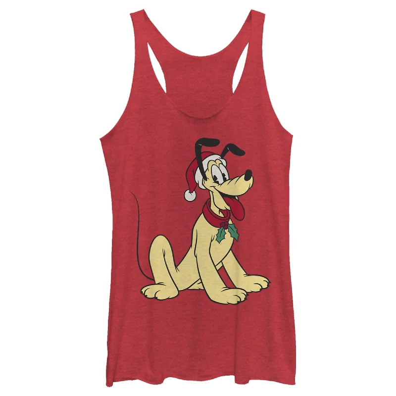 Women's Mickey & Friends Retro Festive Pluto Racerback Tank Top flexible tank top