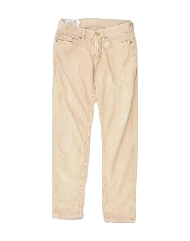 DONDUP Womens Slim Corduroy Trousers W28 L27 Beige Cotton Trousers versatile functional