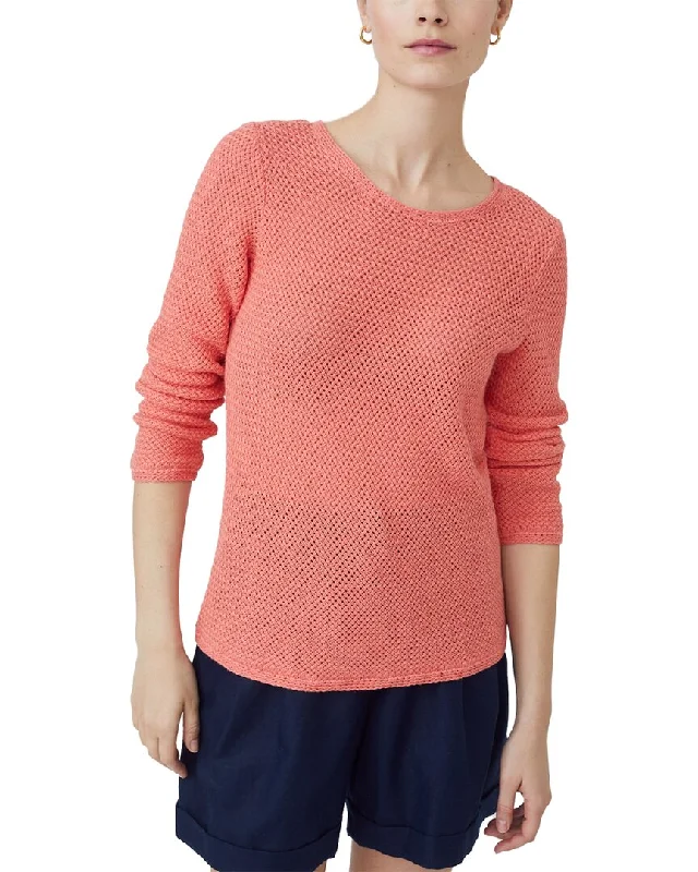 J.McLaughlin Donna Linen-Blend Sweater Graphic Sweater Embroidered Appliqued