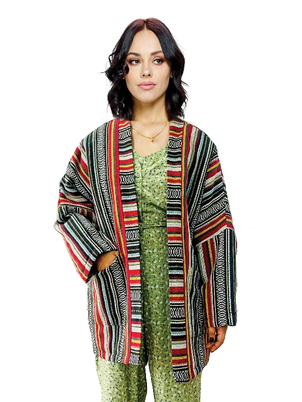 Jacket Cozy Gheri Tribal Quilted Lined Cotton Fabric Linen Fabric Terry Fabric