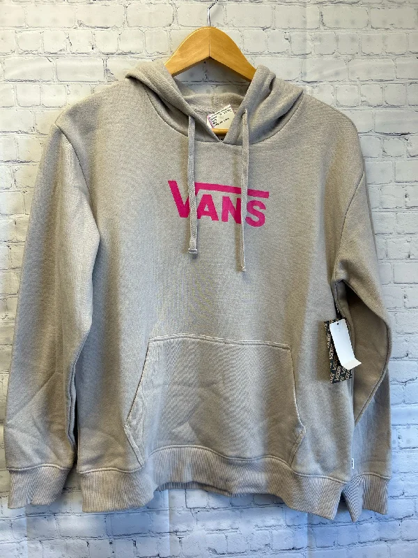 Size Small Ladies Gray Vans Hoodie Hoodie with Hem Raw Edge Edgy Unfinished