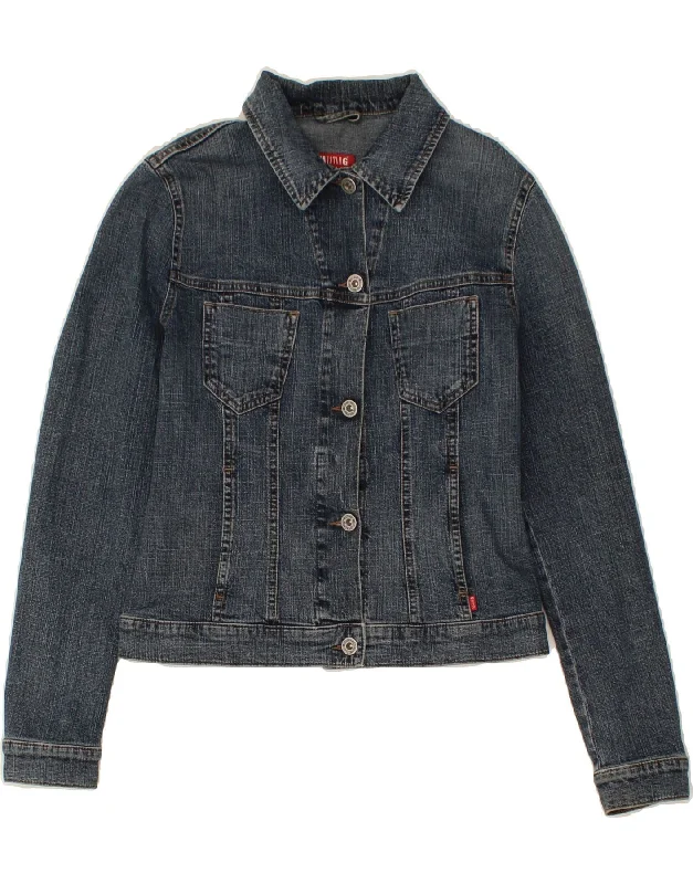 MUSTANG Womens Crop Denim Jacket UK 10 Small Blue Cotton Satin Jacket Silk Jacket Chiffon Jacket MUSTANG Womens Crop Denim Jacket UK 10 Small Blue Cotton Satin Jacket Silk Jacket Chiffon Jacket