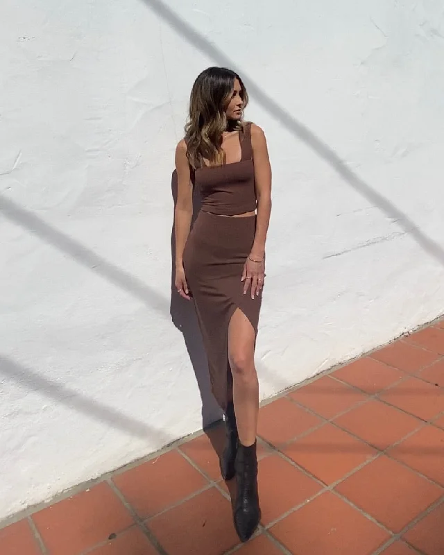 Square Crop Tank Chocolate sage tank top