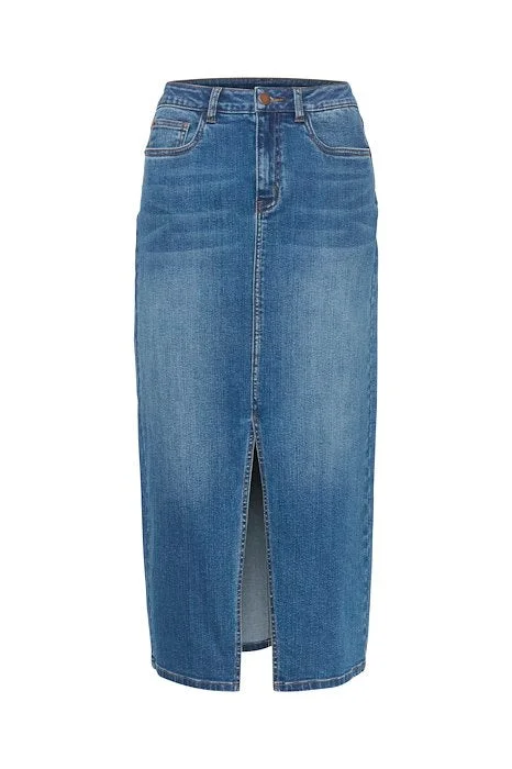 Kaffe Sinem HW Denim Skirt elastic waist skirt