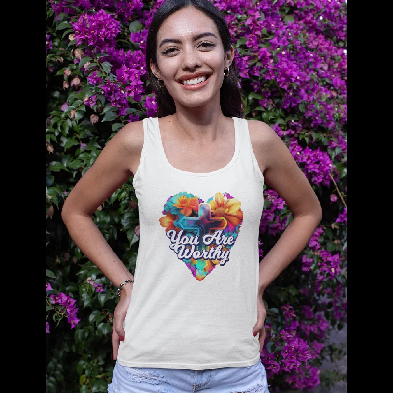 You Are Worthy Women's Tank Top crossback tank top