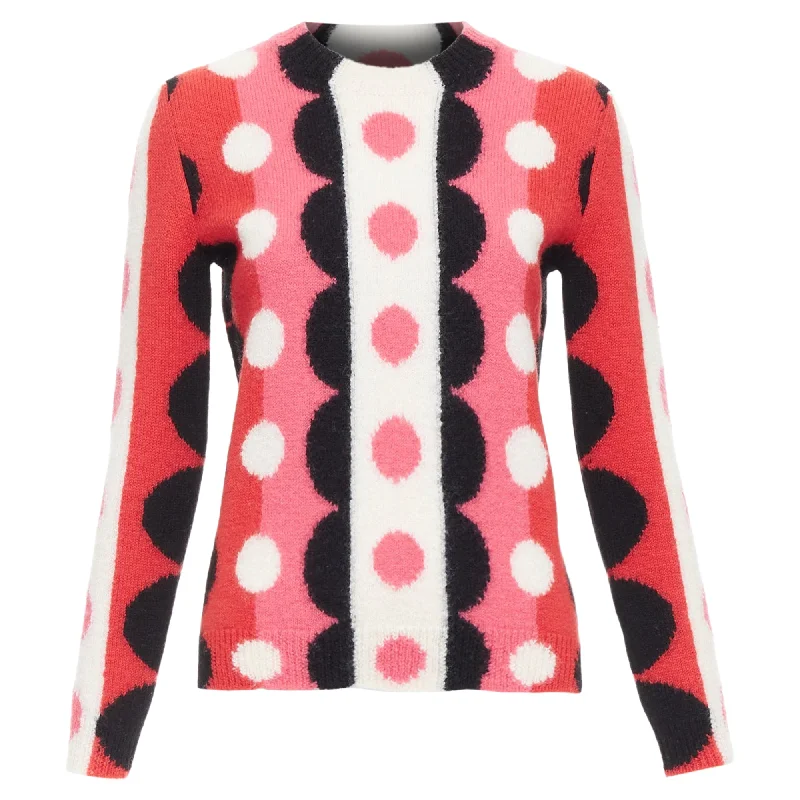 Valentino virgin wool scallop graphic sweater Zippered Front Buttoned Front Snap Front Valentino virgin wool scallop graphic sweater Zippered Front Buttoned Front Snap Front
