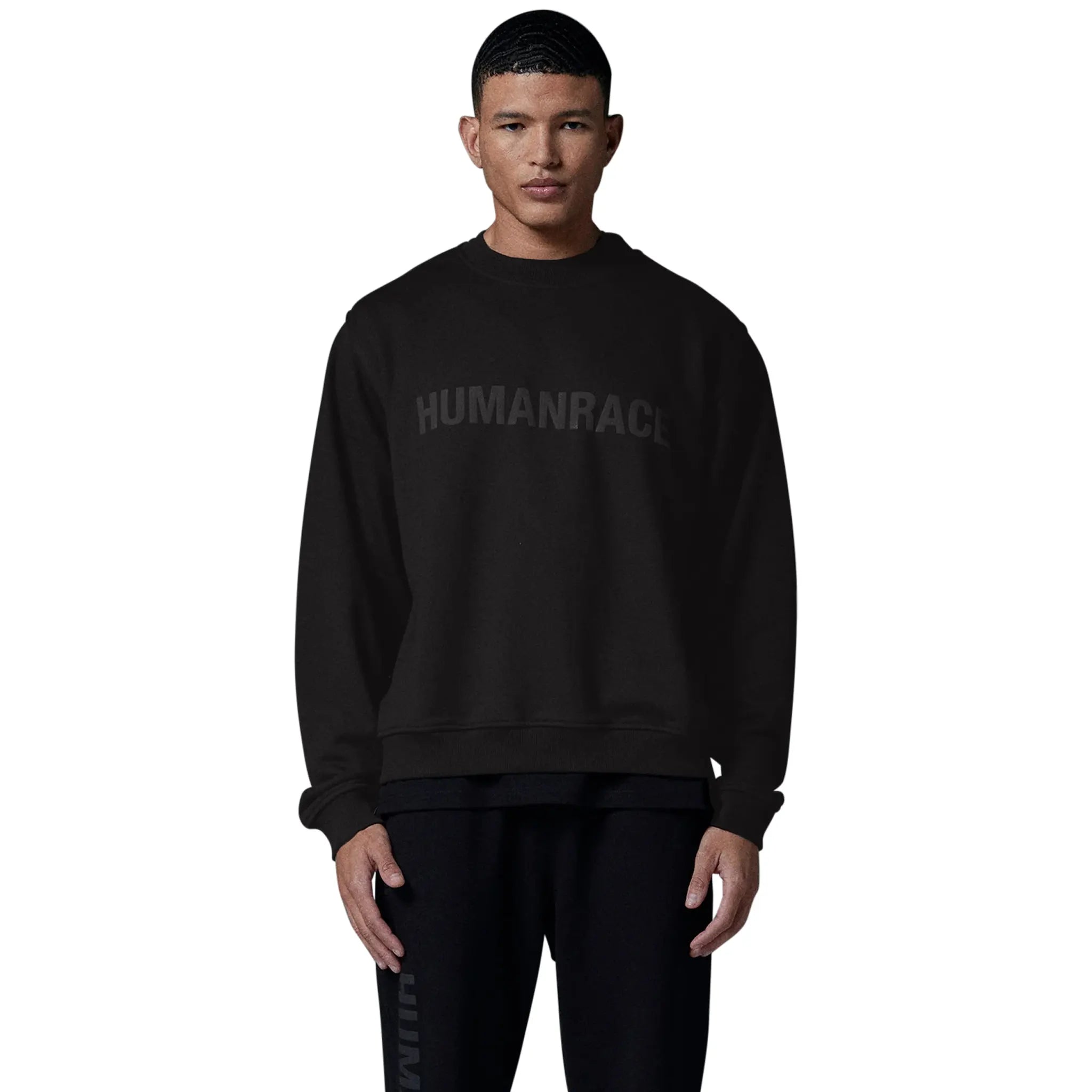 Human Race Planet Jet Black Sweatshirt Hoodie with Patch Decorative Personalized