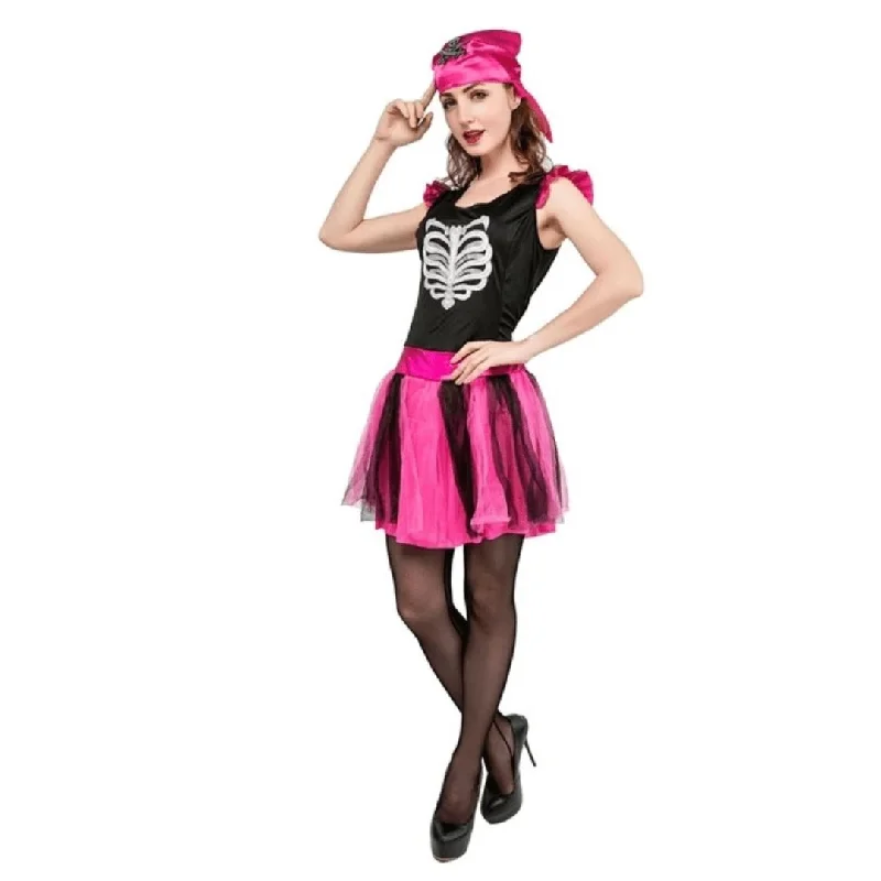 Adult Skeleton Dress with Pink Skirt Tunics Summer linen