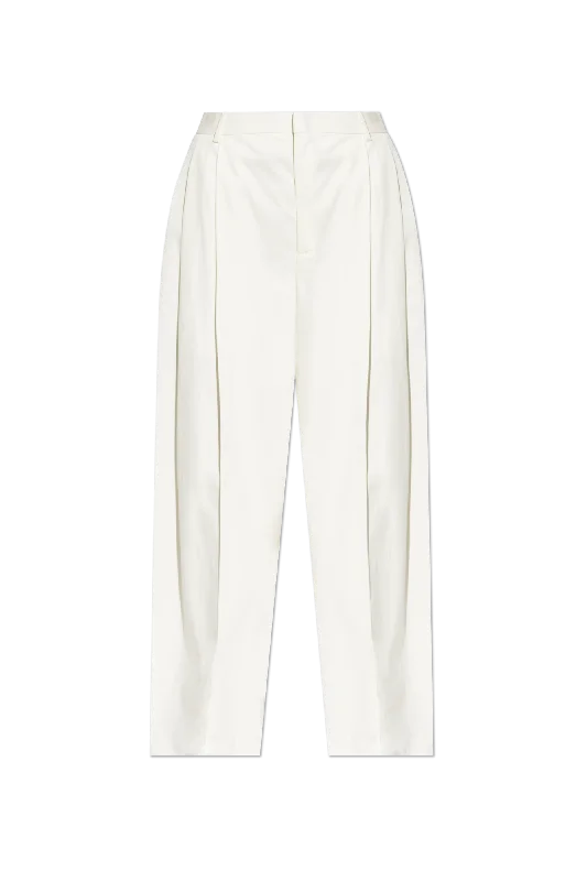 Bottega Veneta Pleated trousers in cream - 36 Trousers Striped Patterned