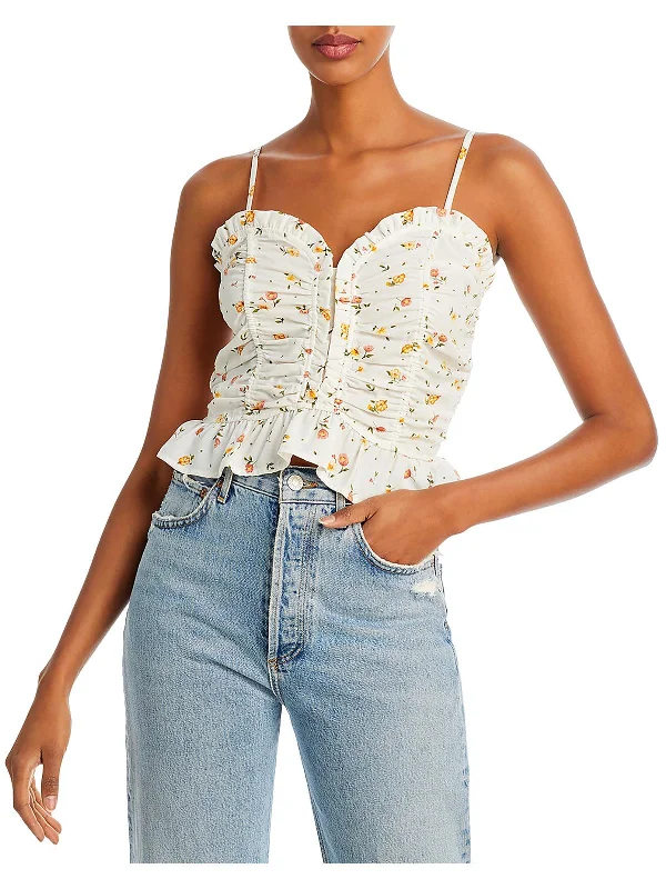 Womens Ruched Tank Cropped bold tank top