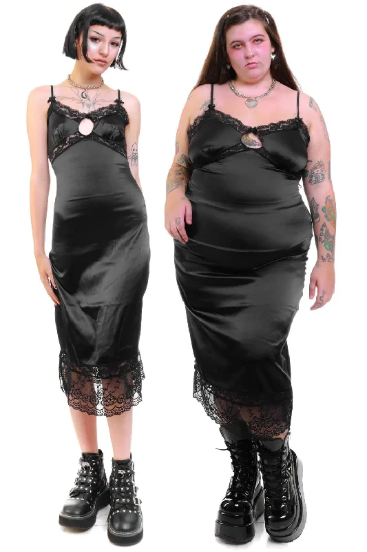 Siouxsie Black Slip Dress Tunics Chic fashionable
