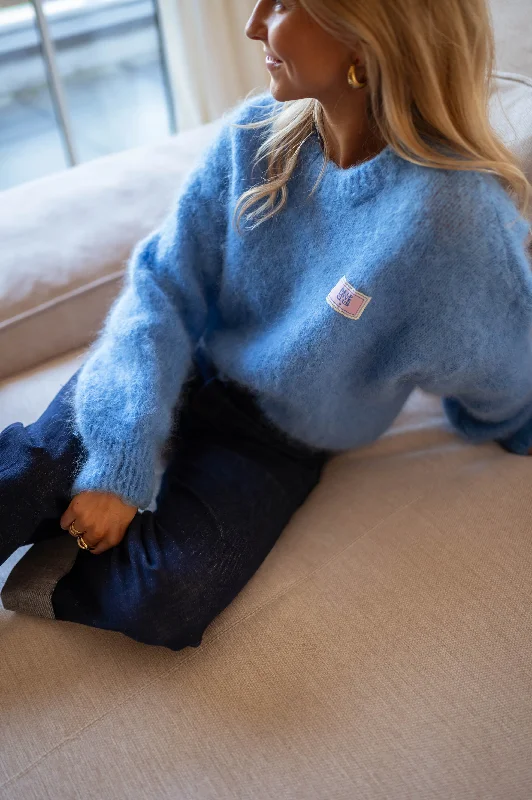 Blue Leandre Sweater Anti-Pilling Anti-Shrink Durable