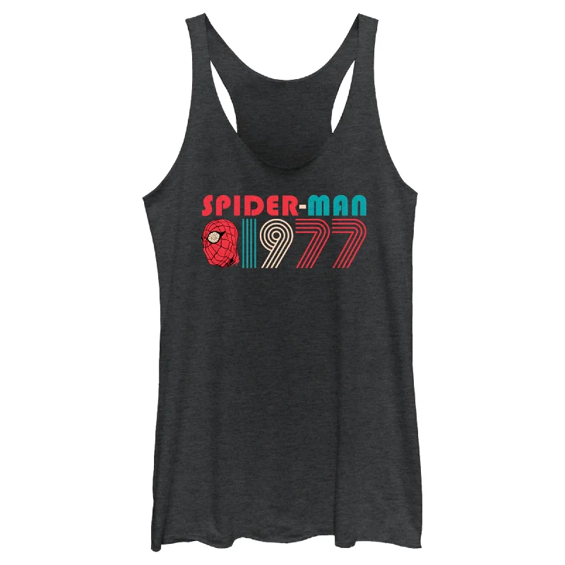 Women's Spider-Man: Beyond Amazing Retro 1977 Racerback Tank Top workout tank top