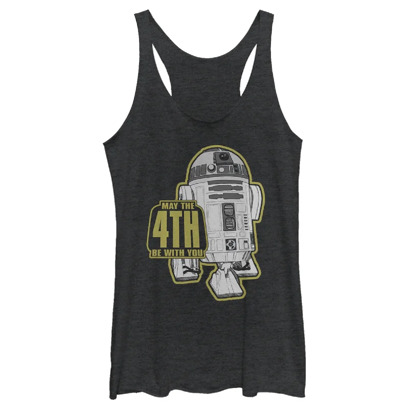 Women's Star Wars R2-D2 May the 4th Be With You Racerback Tank Top gym tank top