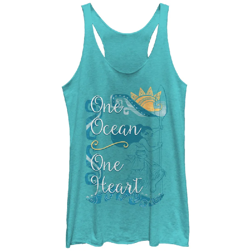 Women's Moana One Heart Racerback Tank Top low neck tank