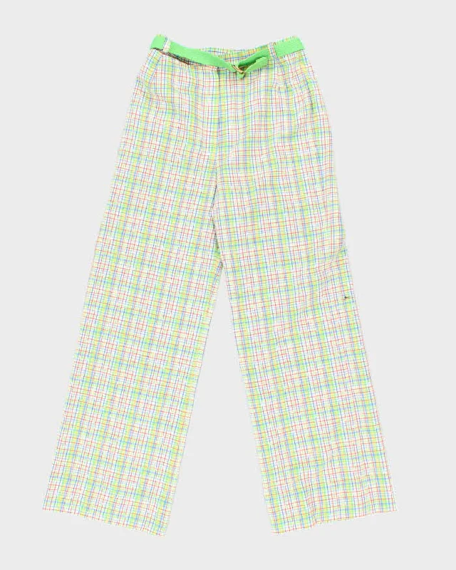 Vintage 70s Cordon Checked Trousers - W28 L28 Trousers Seasonal Trendy