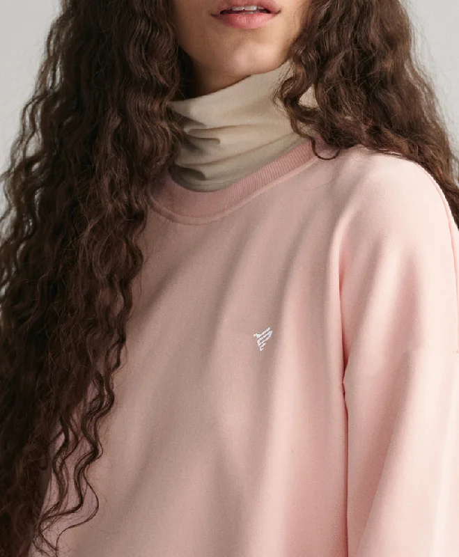 Pink Sweatshirt (Women) Hoodie with Button Classic Timeless