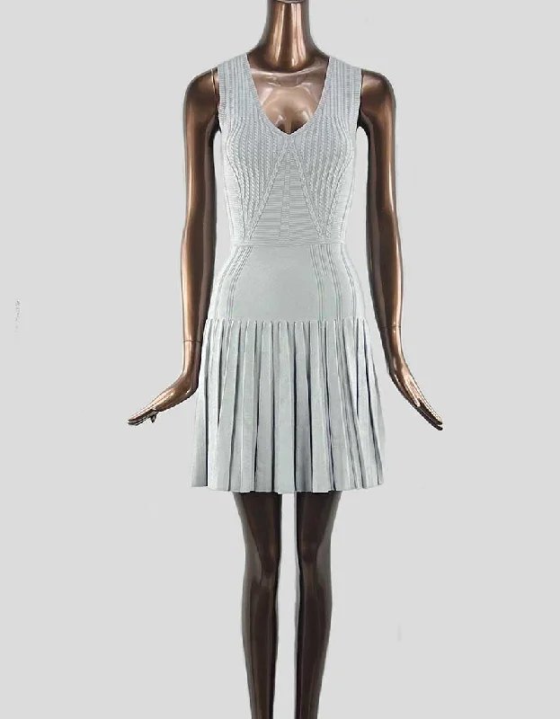 Cushnie Et Ochs Grey Knit Mini Cocktail Dress - X-Small Tunics Plaid country