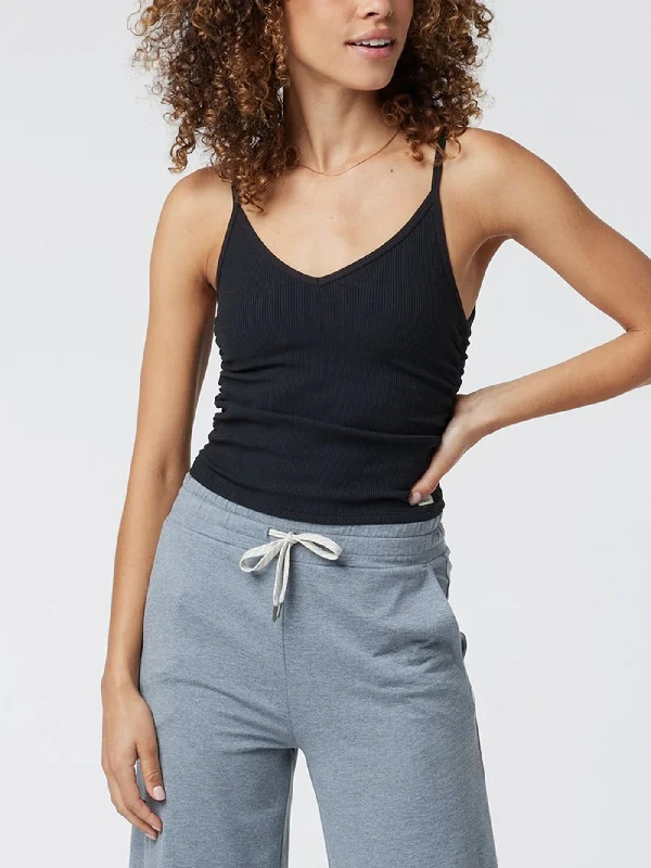 Rib Ruched Tank Top flexible tank top