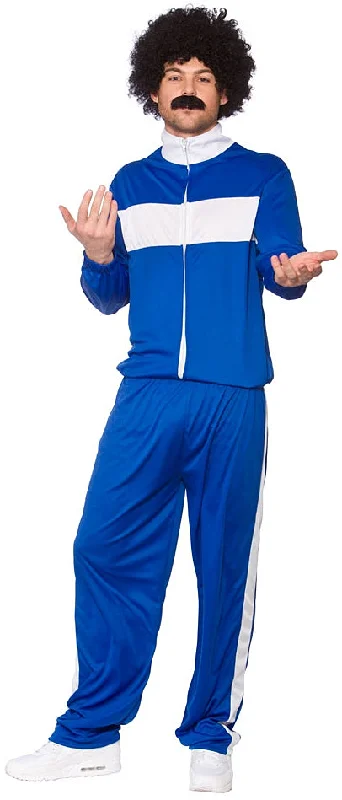 Mens 80s Retro Trackie Fancy Dress 1980s Scouser Tracksuit Costume Tunics Chic elegant