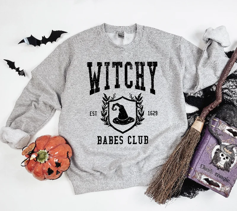 Hazel Blues® |  Witchy Babes Club Sweatshirt Hoodie with Back Slit Movement Comfort