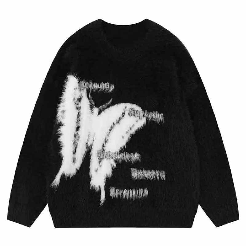 Vintage Butterfly Gothic Letters Sweater Cotton Fabric Linen Fabric Terry Fabric