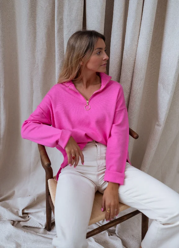 Pink July Sweater Sequined Glittery Shiny