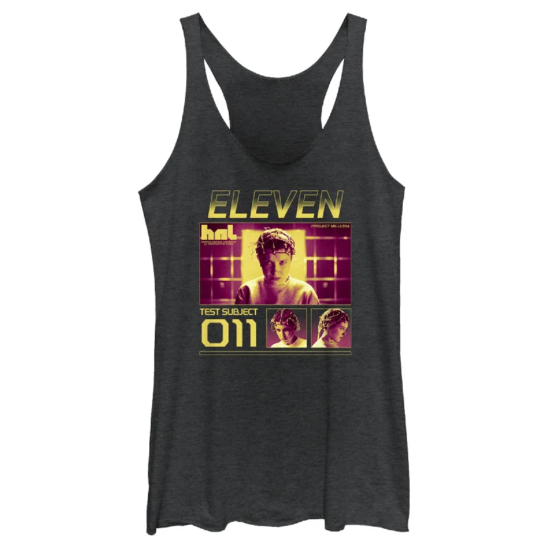 Women's Stranger Things Test Subject Eleven Racerback Tank Top slim fit tank