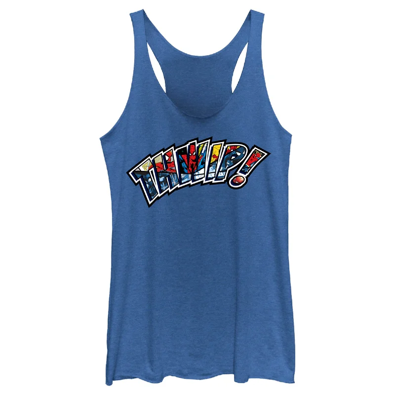 Women's Spider-Man: Beyond Amazing Thwip! Comic Book Panels Racerback Tank Top print tank top