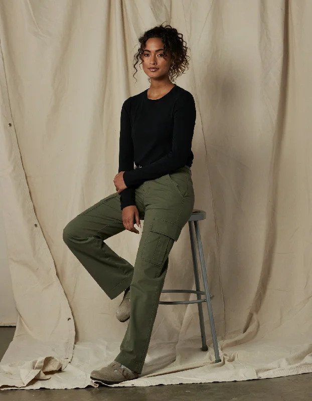 James Canvas Cargo Trouser in Dusty Olive Trousers Leisure Comfortable