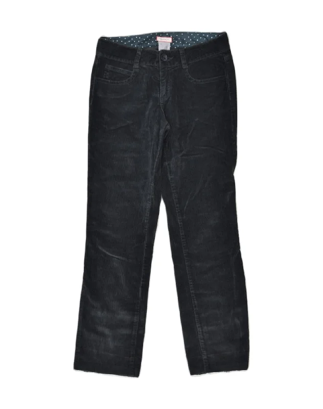 MAX & CO. Womens Straight Corduroy Trousers UK 6 XS W26 L27 Black Cotton Trousers Sale Discount