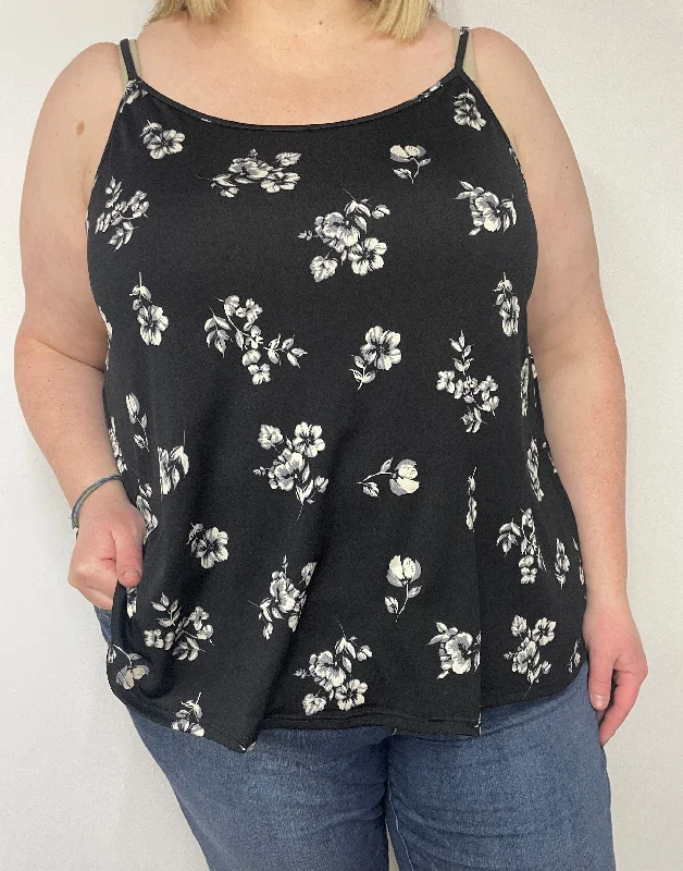 FLOWY FLIRTY FLORAL TANK teal tank top