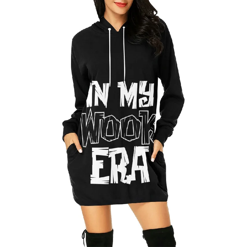 In My Wook Era Mini Hoodie Dress Hoodie with Typography Text Message