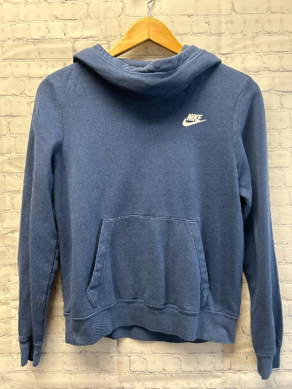 Size Small Ladies Blue Nike Hoodie Hoodie with Hem Ribbing Snug Secure
