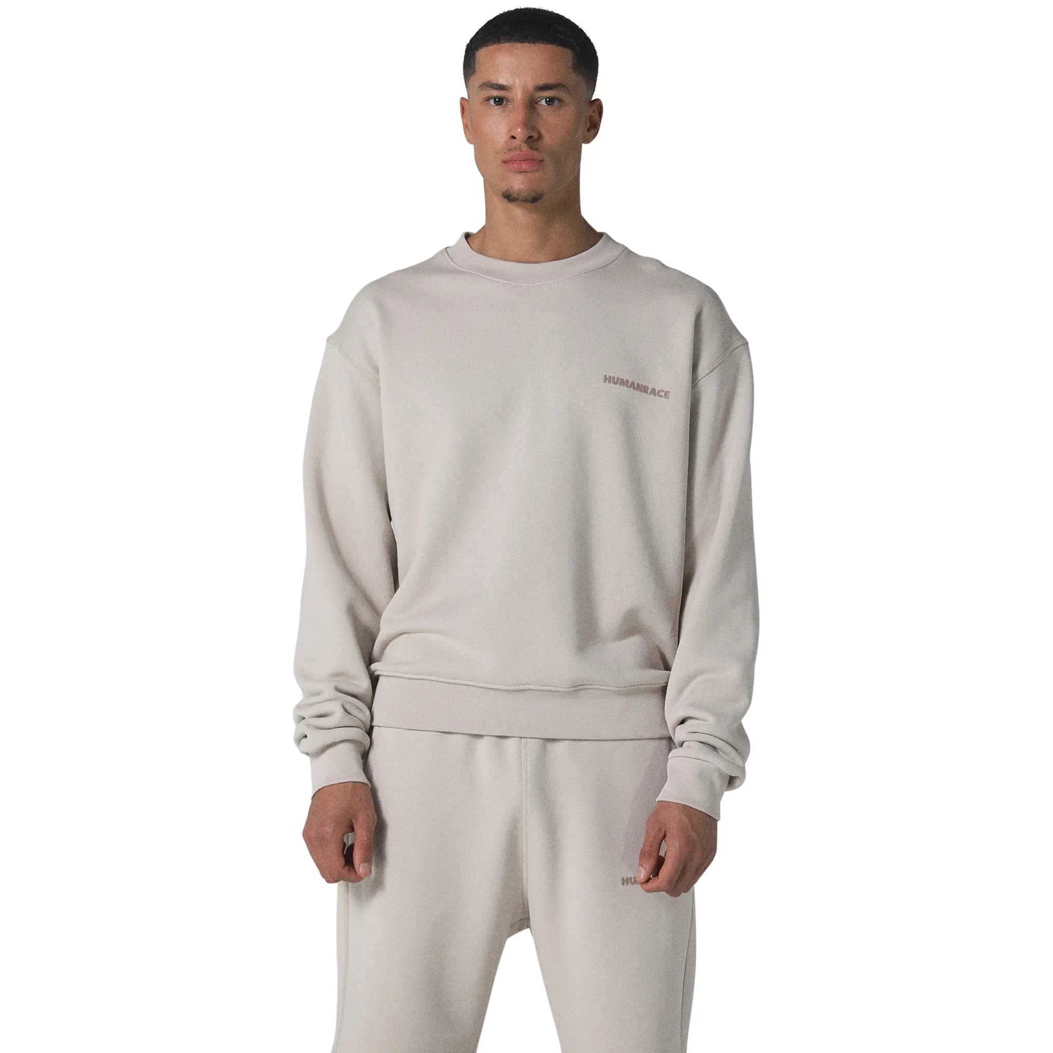 Human Race World Deep Taupe Sweatshirt Hoodie with Stripes Bold Sporty