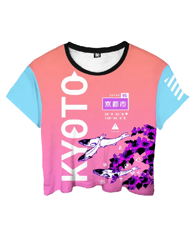 Kyoto Koi Crop Top Terry Blend Velvet Blend Canvas Blend