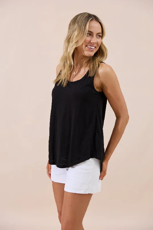 Ava Tank - Black turquoise tank top