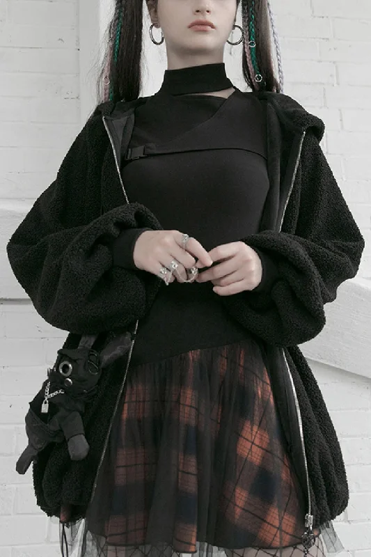 Black/Red Lace Mesh Stitching Plaid Metal Buckle Decoration High Waist Women's Punk Short Skirt leather skirt bold Black/Red Lace Mesh Stitching Plaid Metal Buckle Decoration High Waist Women's Punk Short Skirt leather skirt bold