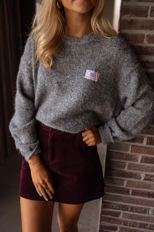 Grey Teri Sweater Neon Metallic Matte