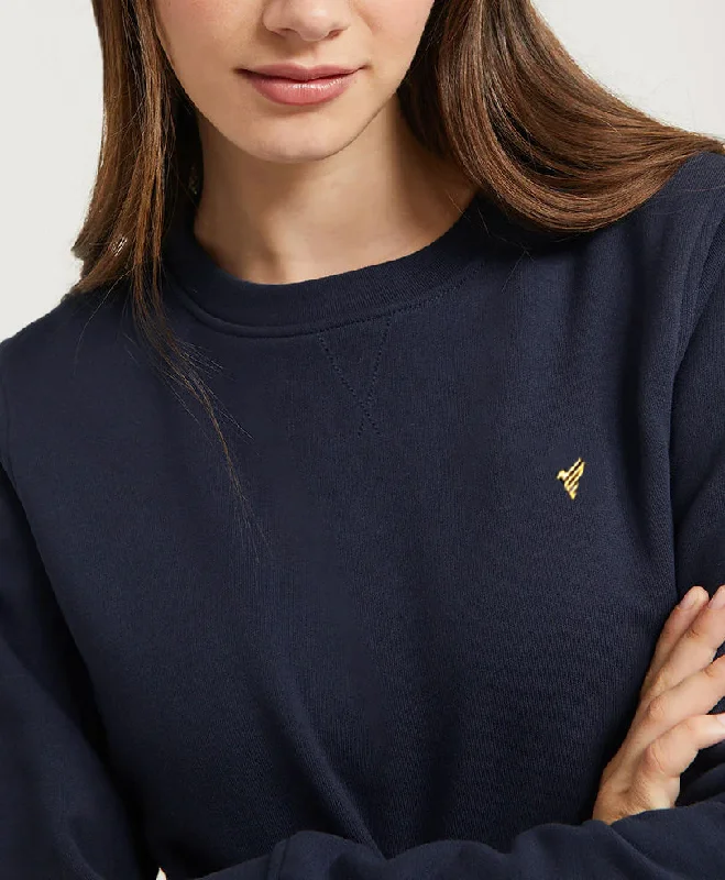 Navy Sweatshirt (Women) Hoodie with Drawcord Adjustable Secure